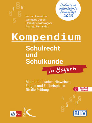 cover image of Kompendium Schulrecht und Schulkunde in Bayern